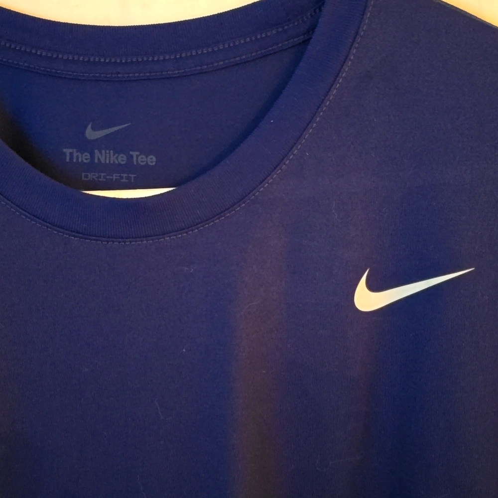 Nike Men's Dark Blue Dri-Fit Short Sleeve Tee XL - Picture 2 of 5